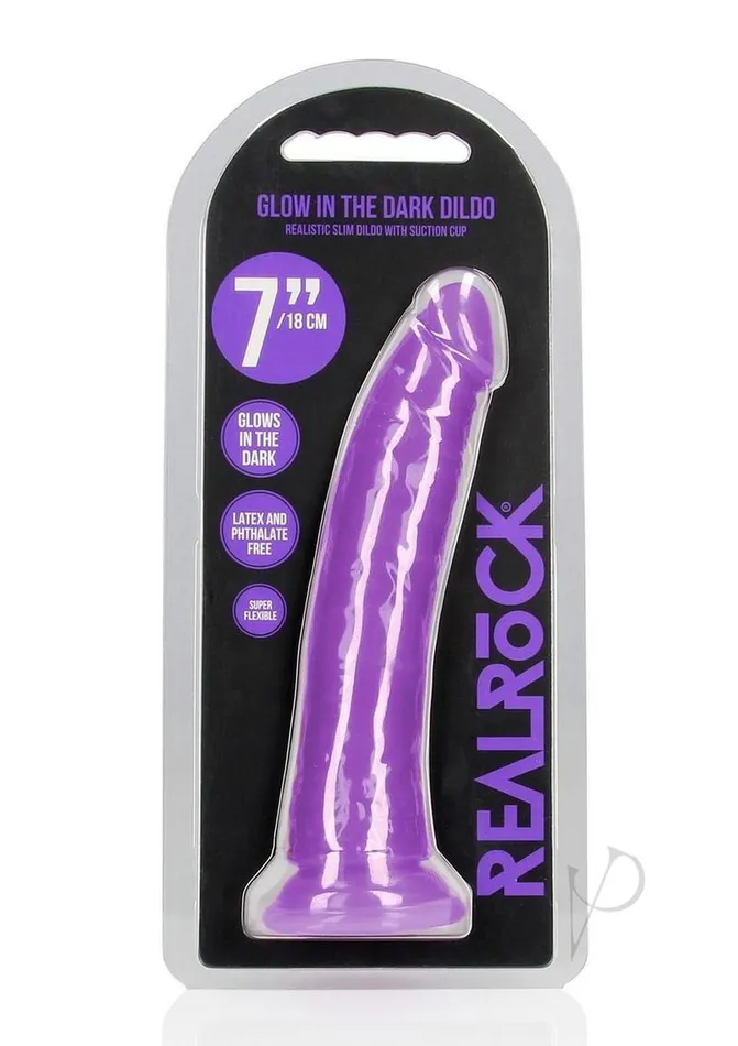 Real Rock Female Sex Toys Realrock Slim Glow In The Dark Dildo with Suction Cup Real Rock Female Sex Toys Realrock Slim Glow In The Dark Dildo with Suction Cup