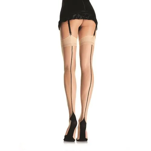 Contrast Backseam Stockings One Size Leg Avenue Teddies And Bodies