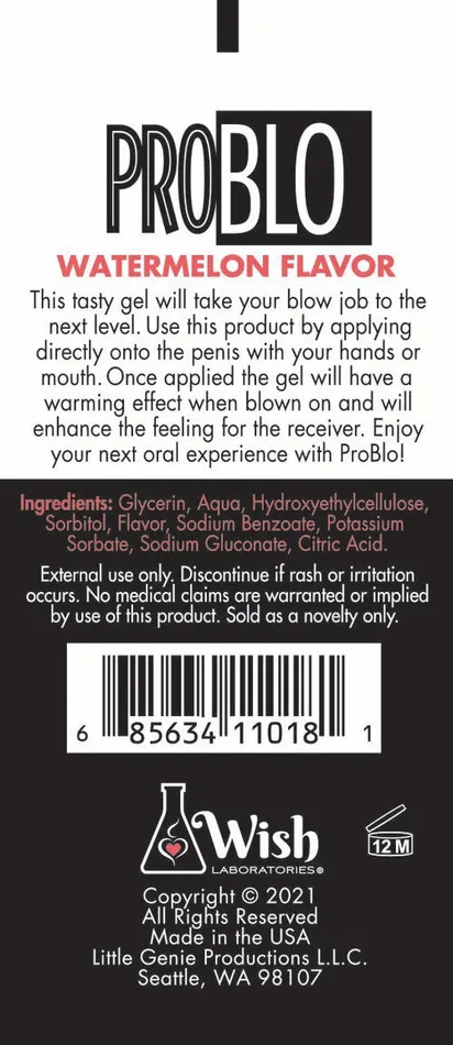 LITTLE GENIE PRODUCTIONS Enhancers ProBlo Oral Pleasure Gel Watermelon LITTLE GENIE PRODUCTIONS Enhancers ProBlo Oral Pleasure Gel Watermelon