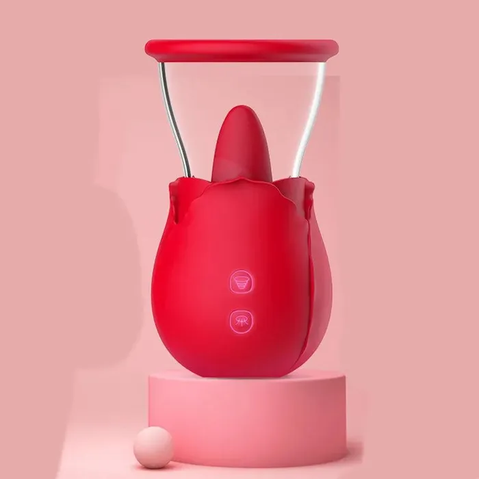 Rose Flower Pussy Pump with Tongue Licking Xinghaoya Male Sex Toys