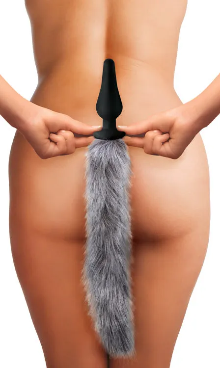 Tailz Grey Wolf Tail Anal Plug and Ears Set Anal