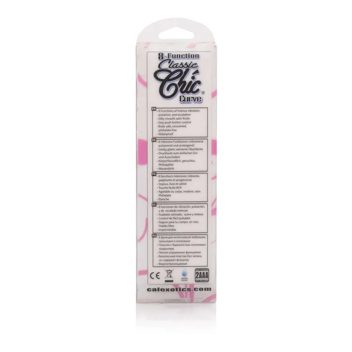 CalExotics Vibrators 8 Function Classic Chic Curve Pink