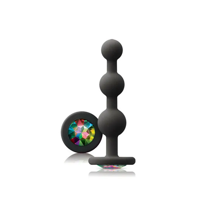 nsnovelties Anal Glams Ripple Rainbow Gem Black