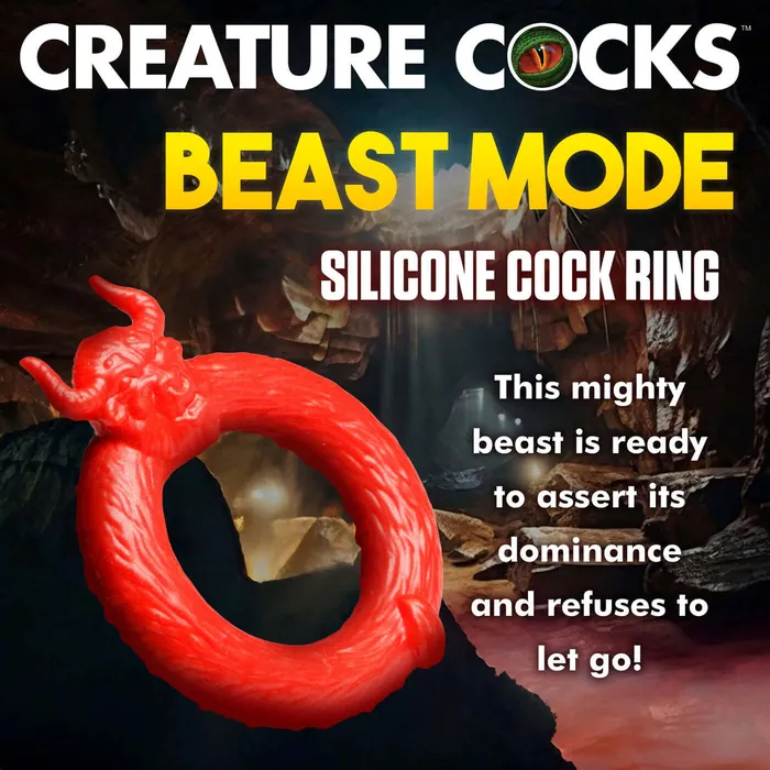 XR Brands Creature Cocks Male Sex Toys Beast Mode Silicone Cock Ring Red XR Brands Creature Cocks Male Sex Toys Beast Mode Silicone Cock Ring Red