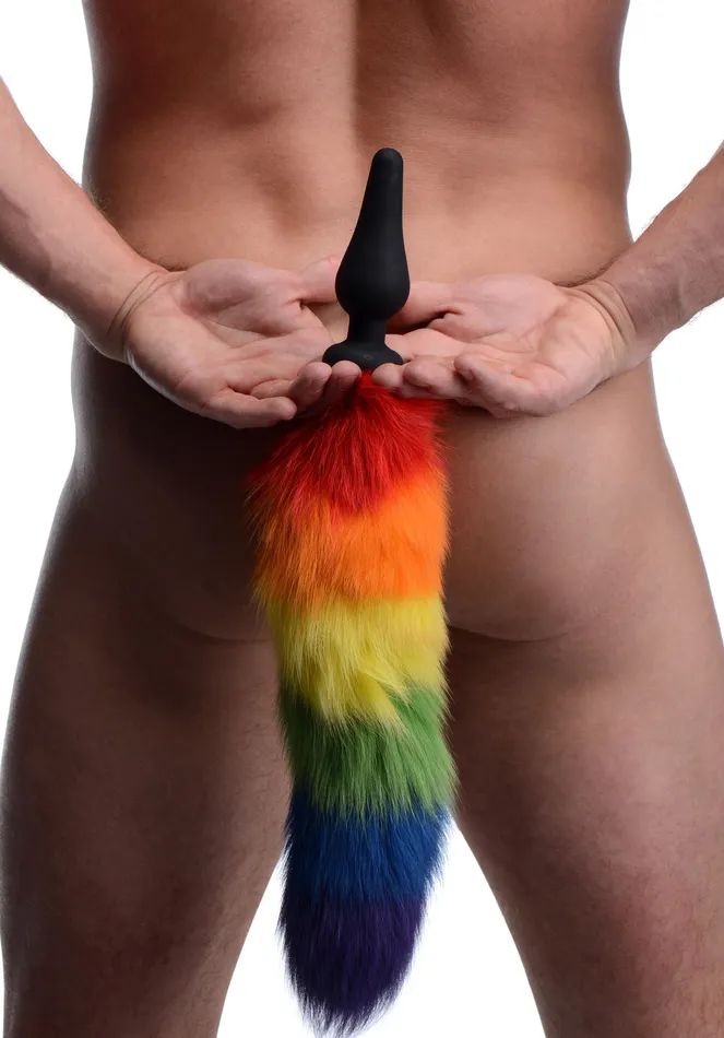 XR Brands Tailz Anal Rainbow Tail Anal Plug