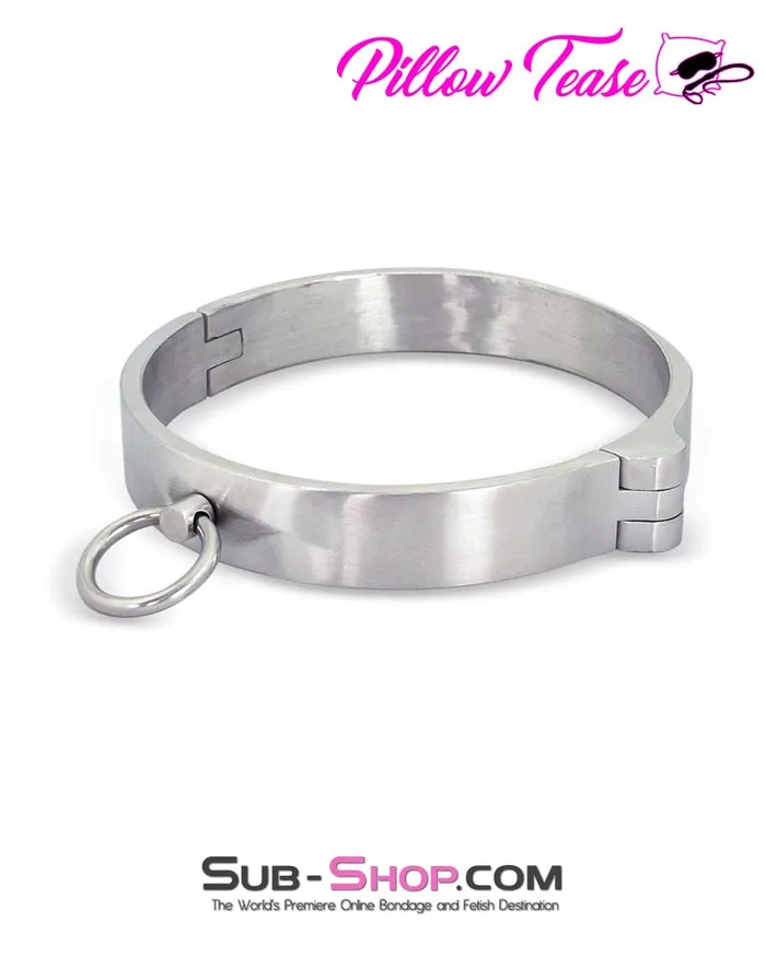 0634AR Stainless Steel Lock and Keys Bondage Slave Collar Aria Dildos
