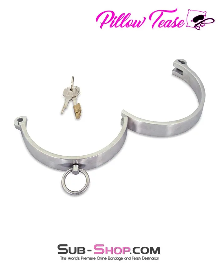 0634AR Stainless Steel Lock and Keys Bondage Slave Collar Aria Dildos