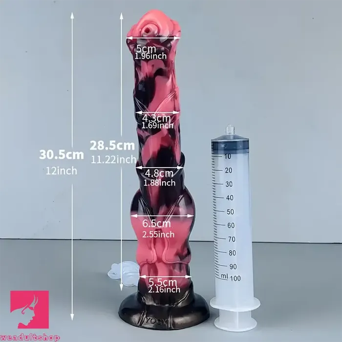 12in Big Silicone Soft Ejaculating Horse Cock knotted Strap on Dildo Weadultshop Female Sex Toys