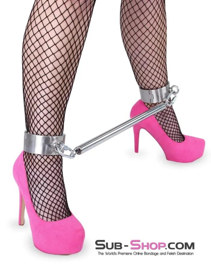 9991MSIS Stainless Steel Spreader Bar with Detachable Heavy Sissy Bondage Ankle Cuffs Moonwell Couples