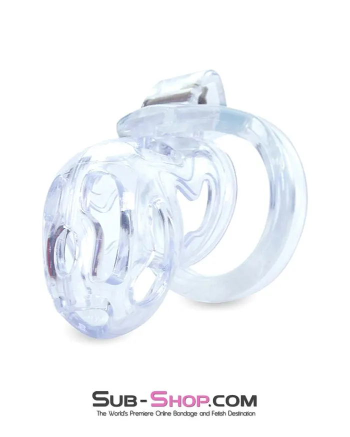 Aria Male Sex Toys 1571AR Hard Up Clear High Security Cock Cage Chastity Device MEGA Deal