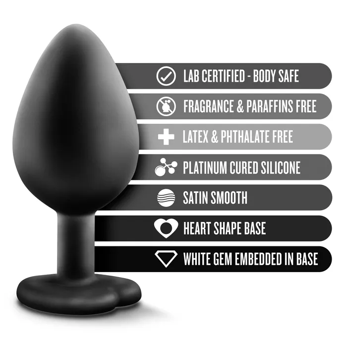 Blush Temptasia Bling Plug Medium Black Anal Blush Temptasia Bling Plug Medium Black Anal