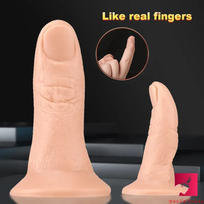 Female Sex Toys Weadultshop 669in Thumb Finger Dildo Real Penis Sex Toy With Sucker