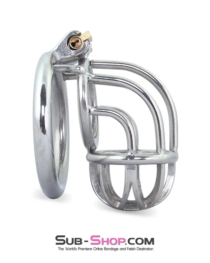 Moonwell Male Sex Toys 6810M Bow Down Bent Steel Cock Cage Chastity Device Moonwell Male Sex Toys 6810M Bow Down Bent Steel Cock Cage Chastity Device