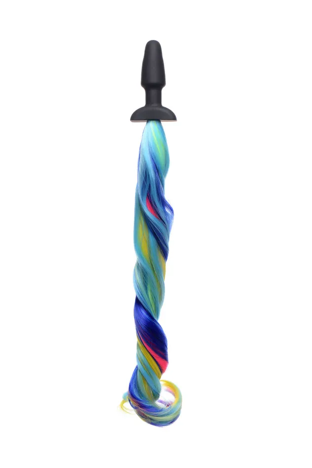 Playful Rainbow Pony Tail Silicone Anal Plug for Fun Adventures Xr Brands Tailz Anal